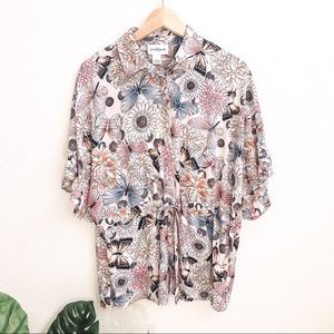 Peck & Peck Button Down Floral Shirt Dress